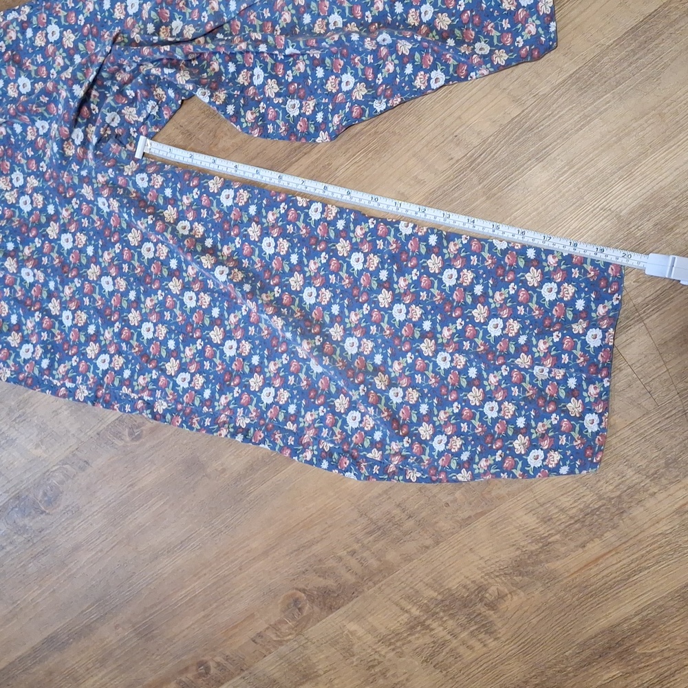 90s Vintage Kids Floral Denim Lace Collared Jumpsuit - Picture 9 of 14